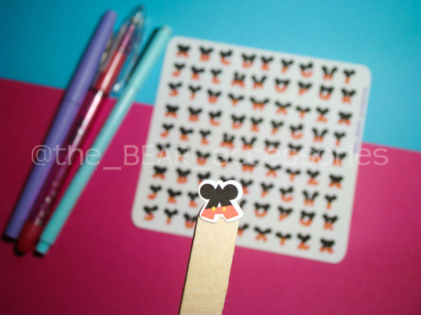 Mouse classic Outfit stickers-  classic mouse print stickers- mouse planner stickers- Alphabet paper planner stickers- theBEARaccessories