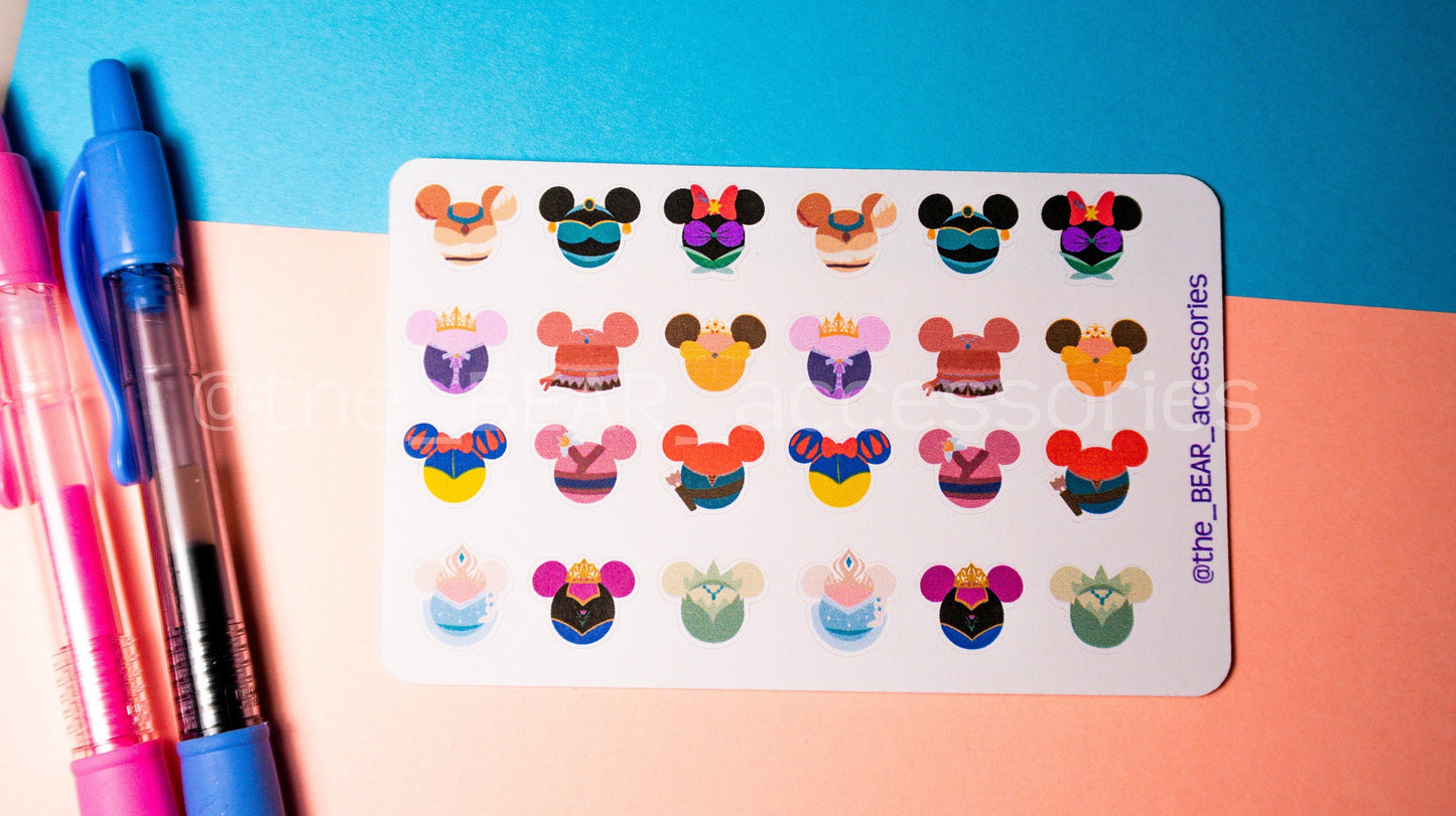 MINI Princess paper planner icon stickers- Mini Classic Princess stickers- Iconic planner stickers- theBEARaccessories