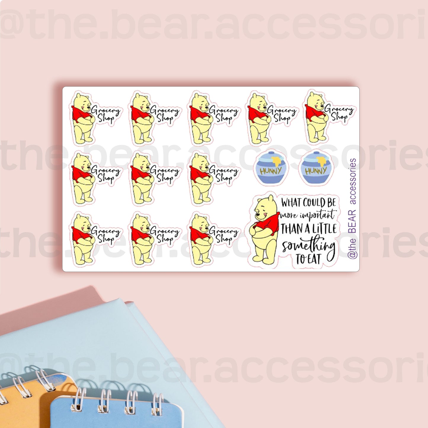 Grocery Shop Planner Stickers- winnie the pooh planner stickers- grocery planner stickers- planner stickers-  - theBEARaccessories